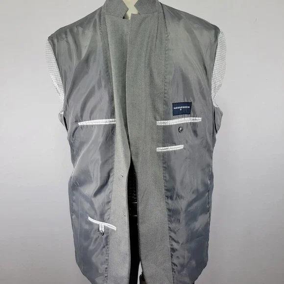 Saddelbred Men's Sport Coat Blazer Two Button Gray Polyester Viscose‎ 48R